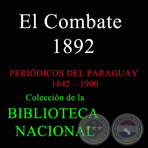 EL COMBATE 1892 - Peridico Paraguayo