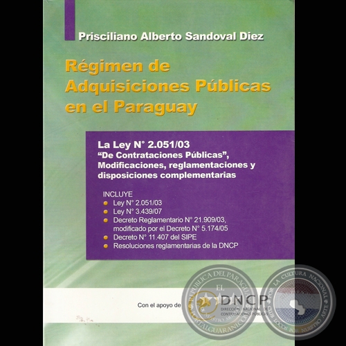 RGIMEN DE ADQUISICIONES PBLICAS (LEY N 2051/03) - PRISCILIANO SANDOVAL DIEZ
