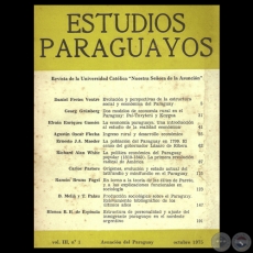 REVISTA DE ESTUDIOS PARAGUAYOS - VOL. III, N 1 - 1975 - CEADUC - Director. BARTOMEU MELIA