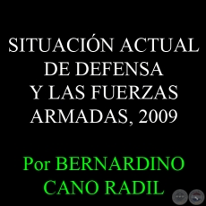 SITUACIN ACTUAL DE DEFENSA Y LAS FUERZAS ARMADAS - Por BERNARDINO CANO RADIL 