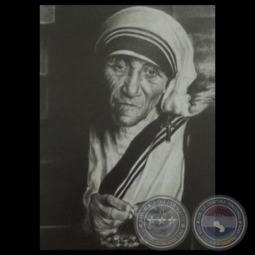 MADRE TERESA DE CALCUTA, 2012 - Retrato a lpiz de MILCIADES LARROZA