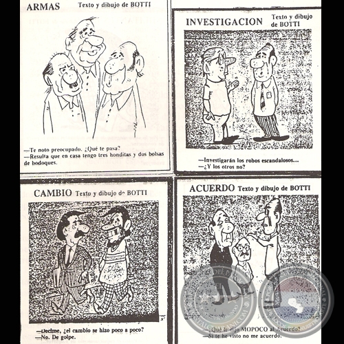 HUMOR DESPUS DEL GOLPE - Dibujo de BOTTI - Ao 1990