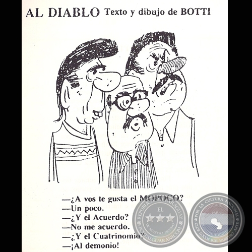 AL DIABLO - HUMOR DESPUS DEL GOLPE - Dibujo de BOTTI - Ao 1990