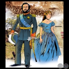 FRANCISCO SOLANO LÓPEZ y ELISA LYNCH - Ilustración de ENZO PERTILE 