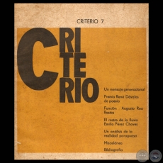 CRITERIO, 1970 N 7 - REVISTA UNIVERSITARIA DE CULTURA