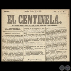 EL CENTINELA Nº 27 PERIÓDICO SERIO..JOCOSO, ASUNCIÓN, OCTUBRE 24 de 1867