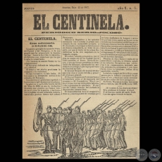 EL CENTINELA Nº 5 PERIÓDICO SERIO..JOCOSO, ASUNCIÓN, MAYO 23 de 1867