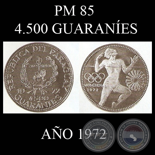 PM 85  4.500 GUARANES  AO 1972