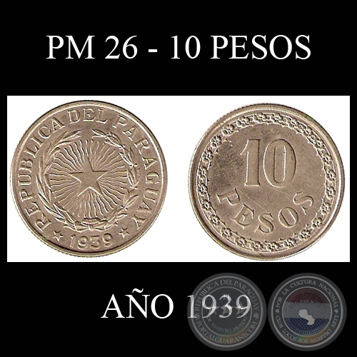PM 26 - 10 PESOS - AO 1939