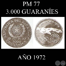 PM 77 – 3.000 GUARANÍES – AÑO 1972