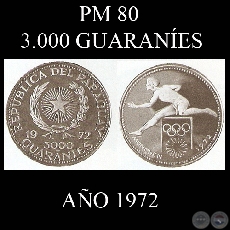 PM 80 – 3.000 GUARANÍES – AÑO 1972
