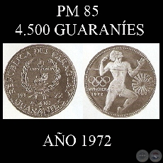 PM 85 – 4.500 GUARANÍES – AÑO 1972