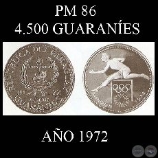 PM 86 – 4.500 GUARANÍES – AÑO 1972