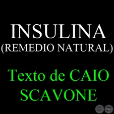 INSULINA ( REMEDIO NATURAL) - Texto de CAIO SCAVONE